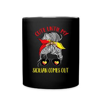 Sicily Flag Italy Sicily - Full Colour Mug - black - Front
