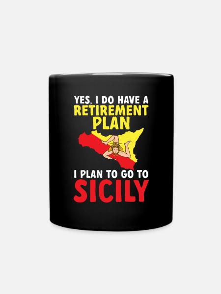 Sizilien Flagge Italien Sizilien - Tasse einfarbig - Schwarz