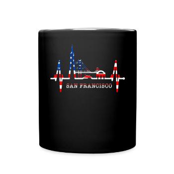 San Francisco Skyline Heartbeat California USA - Full Colour Mug - black - Front