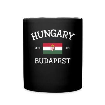 Ungarn - Tasse einfarbig - Schwarz - Vorne