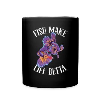 Combat de poissons Betta - Mug uni - noir - Devant