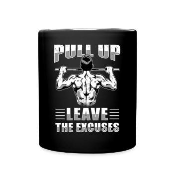 Fitness Workout Training Exercise Pull-Up - Full Colour Mug - black - Front