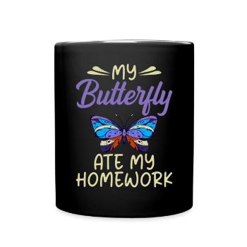 Butterfly Lover Gifts - Full Colour Mug - black - Front