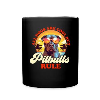 Pitbull Pittie Tous les chiens sont cool mais les pitbulls règnent en maîtres - Mug uni - noir - Devant
