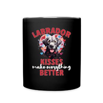 Race de chien - Les baisers du labrador rendent tout meilleur - Mug uni - noir - Devant