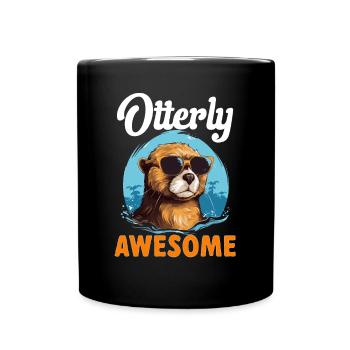 Otter Animal Kids & Adult - Otterly Awesome - Tasse einfarbig - Schwarz - Vorne