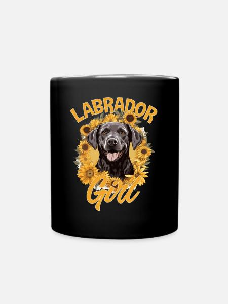 Labrador Dog Breed Pet - Labrador Girl - Full Colour Mug - black