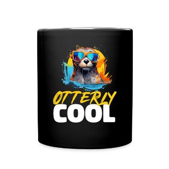 Otter Animal Kids & Adult - Otterly Cool - Tasse einfarbig - Schwarz - Vorne