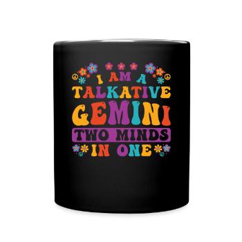 Personnalité du zodiaque Gémeaux Groovy Cool Idée de Gémeaux - Mug uni - noir - Devant