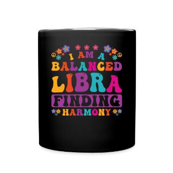 Libra Zodiac Personality Groovy Cool Libra Idea - Full Colour Mug - black - Front