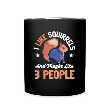 Animal de la forêt Drôle J’aime les écureuils et peut-être Lik - Mug uni - noir - Devant