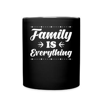 Inspiration familiale Citation Conception de texte La famille est - Mug uni - noir - Devant