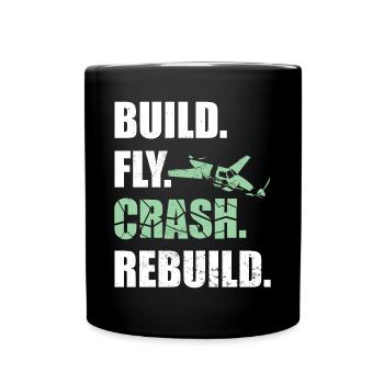 RC Model Airplane Pilot Gift - Full Colour Mug - black - Front