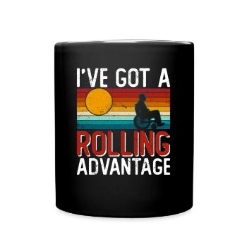 Wheelchair Wheelchair Disability Funny - Full Colour Mug - black - Front