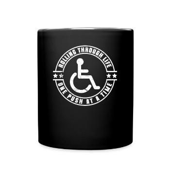 Wheelchair Wheelchair Disability Funny - Full Colour Mug - black - Front