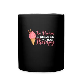 Eiscreme Eis Eiskrem Ice Cream Sommer Geschenk - Tasse einfarbig - Schwarz - Vorne