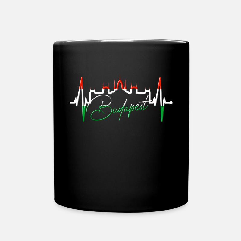 Budapest Skyline Herzschlag Ungarn Herz Budapester - Tasse einfarbig - Schwarz