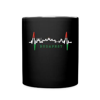 Budapest Skyline Heartbeat Hongrie Coeur Budapester - Mug uni - noir - Devant