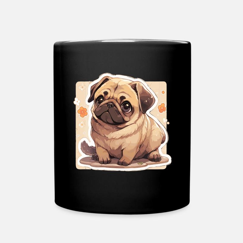 Mops Mops Hund Mops Leben Mops Geschenke - Tasse einfarbig - Schwarz