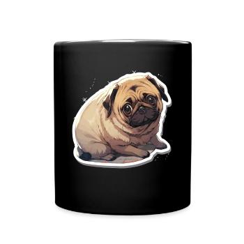 Mops Mops Hund Mops Leben Mops Geschenke - Tasse einfarbig - Schwarz - Vorne