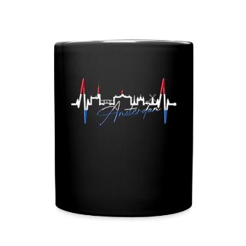 Amsterdam Skyline Pays-Bas Heartbeat Holland - Mug uni - noir - Devant