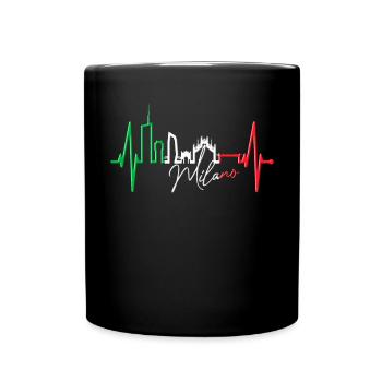 Mailand Skyline Italien Herzschlag Fan Love Milano - Tasse einfarbig - Schwarz - Vorne