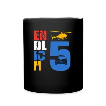 Endlich 5 Polizei - Tasse einfarbig - Schwarz - Vorne
