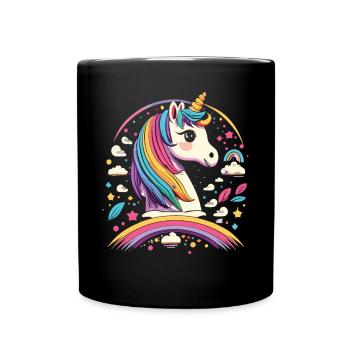 Unicorn Magic - Christmas in a Riot of Colors - Full Colour Mug - black - Front