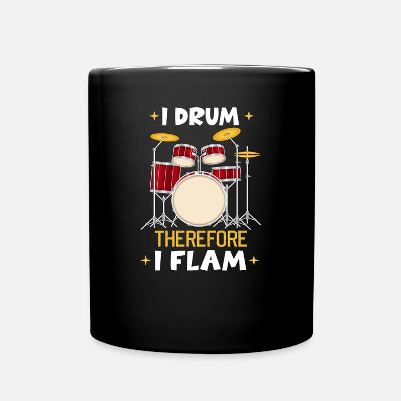 Schlagzeuger in einer Band | Drummer Musiker - Tasse einfarbig - Schwarz