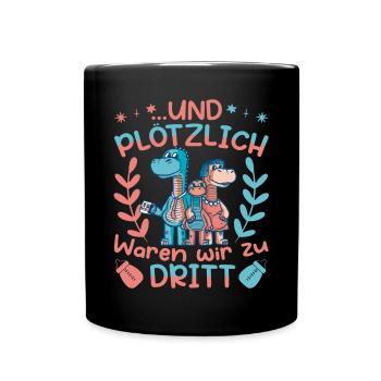 Schwangerschaft Werdender Papa Baby - Tasse einfarbig - Schwarz - Vorne