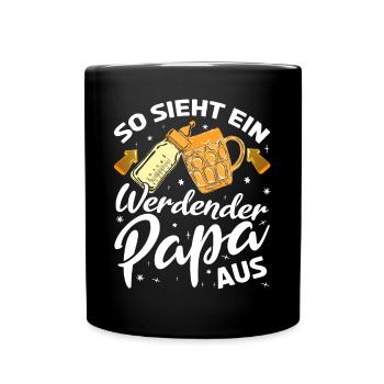 Schwangerschaft Werdender Papa Baby - Tasse einfarbig - Schwarz - Vorne