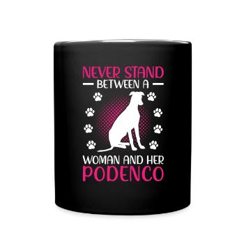 Woman with Podenco Spanish Hunting Dog - Full Colour Mug - black - Front