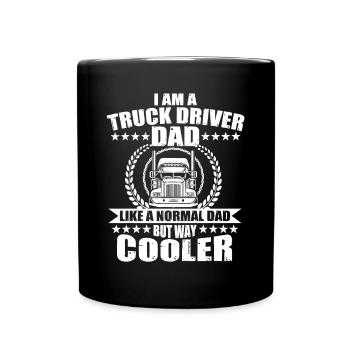 Truck Driver Gift For Dad Semi Big Rig Trucking - Full Colour Mug - black - Front