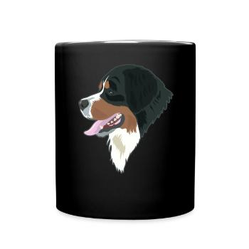 Simple Bernese Mountain Dog Gift - Full Colour Mug - black - Front