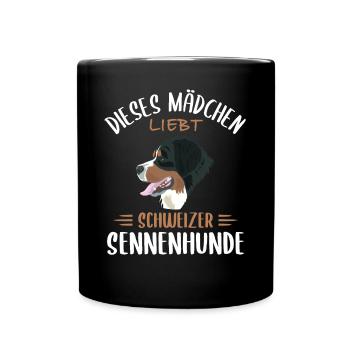 Berner Sennenhunde: Schweizer Canin-Liebhaber - Tasse einfarbig - Schwarz - Vorne