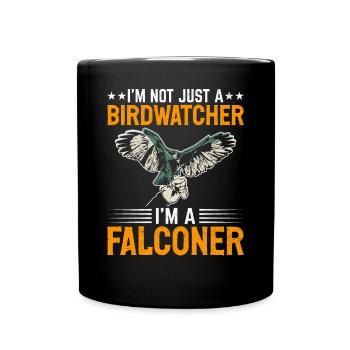 Vogelbeobachtung Falknerei - Tasse einfarbig - Schwarz - Vorne