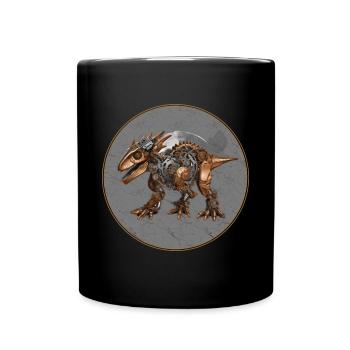 Steampunk-Dinosaurier - Tasse einfarbig - Schwarz - Vorne