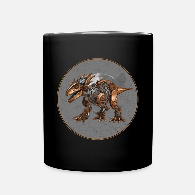 Steampunk-Dinosaurier - Tasse einfarbig - Schwarz