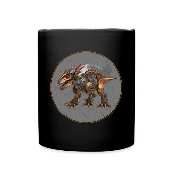 Steampunk Dinosaur - Full Colour Mug - black - Front