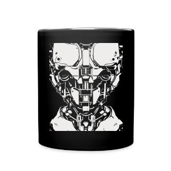 Conception de costume de fête d’Halloween squelette de robot - Mug uni - noir - Devant