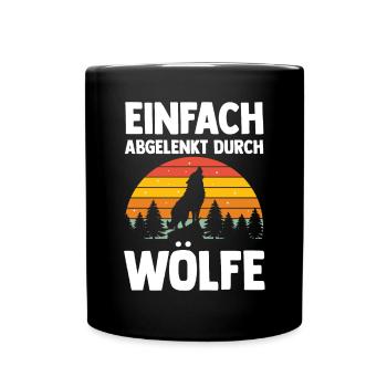 Tier Waldtier Wolf - Tasse einfarbig - Schwarz - Vorne