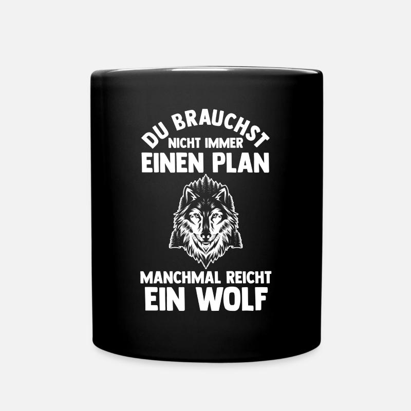 Tier Waldtier Wolf - Tasse einfarbig - Schwarz