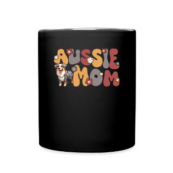 Berger Australien Bleu Merle Groovy Aussie Maman - Mug uni - noir - Devant