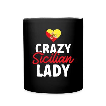 Sicily Flag Italy Sicily - Full Colour Mug - black - Front