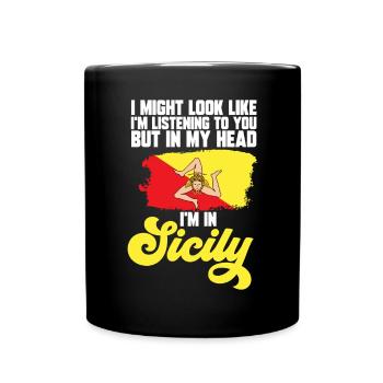 Sicily Flag Italy Sicily - Full Colour Mug - black - Front