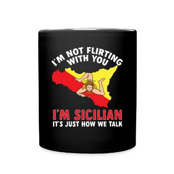 Sicily Flag Italy Sicily - Full Colour Mug - black - Front