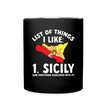 Sicily Flag Italy Sicily - Full Colour Mug - black - Front
