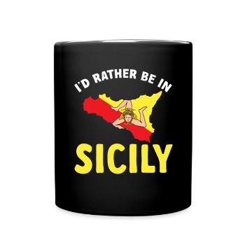 Sicily Flag Italy Sicily - Full Colour Mug - black - Front