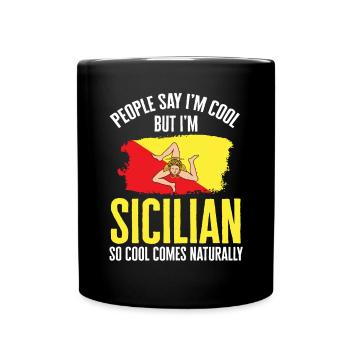 Sizilien Flagge Italien Sizilien - Tasse einfarbig - Schwarz - Vorne