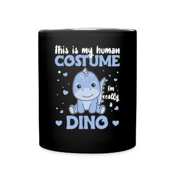 this is my human costume I'm really a dino - Full Colour Mug - black - Front